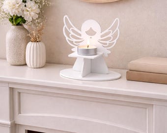 Angel Candle Holder SVG – Laser Cut Tealight Holder (3mm) Digital File