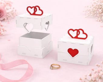 Mr & Mrs Wedding Ring Box SVG | Laser Cut Plywood Jewelry Holder (Digital Download)