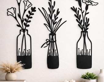 Minimalist Flower Vase Wall Art SVG, Botanical Decor (Digital Download)