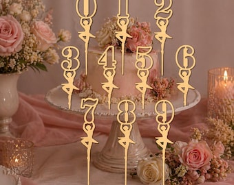 Ballerina Cake Topper SVG Bundle  Numbers 0–9  Ballet Birthday Decor  Elegant Number Toppers