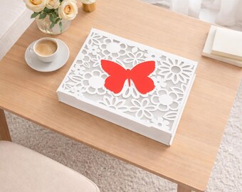 Floral Butterfly Laser Cut Box SVG | Decorative Plywood Storage (Digital Download)