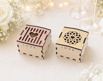 Wedding Ring Box SVG Laser Cut File | Small Wooden Engagement Gift Box 5x5x5 cm | 3mm Material Digital Download