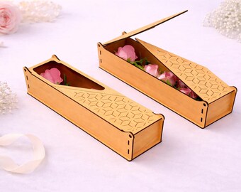 Flower Box SVG | Laser Cut Wooden Gift Box, Sliding Lid (Digital Download)