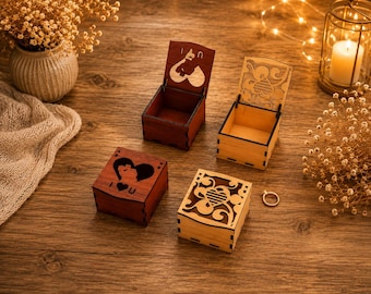 Laser Cut Ring Box 3mm SVG Bundle | Wooden Jewelry Box File | Engagement Ring Box | Valentine Gift Box | Laser Cut Box SVG