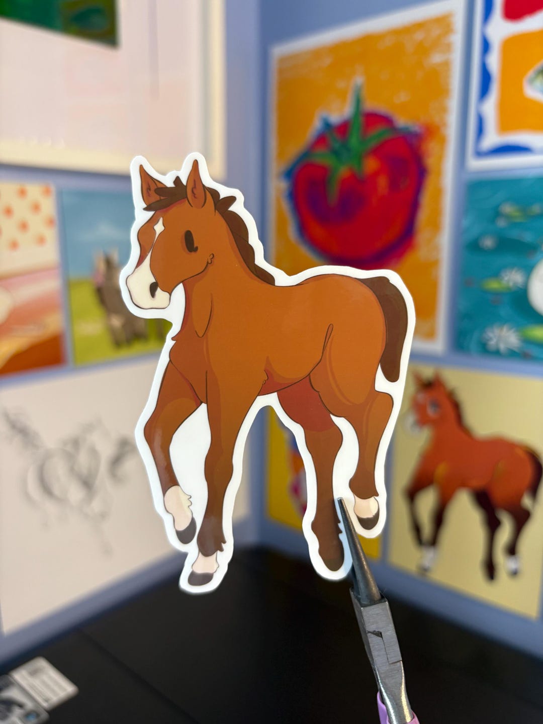 Horse Illustrated Cartoon Sticker | Thoroughbred Themed Horse Sticker ...