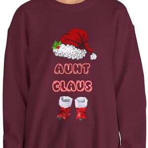 Funny Matching Christmas Shirts, Aunt Claus Shirt, Adorable Holiday Santa Claus Apparel, Hilarious Matching Family Tops, Santa Hat Attire.