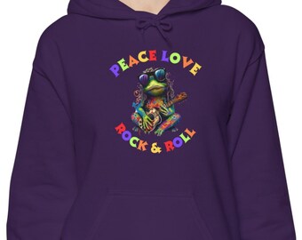 [COMPAGNO]★FROG POP EMBROIDERED HOODIE Unimpressed Frog Hoodie, Grumpy Frog Sweat Shirt, Frog