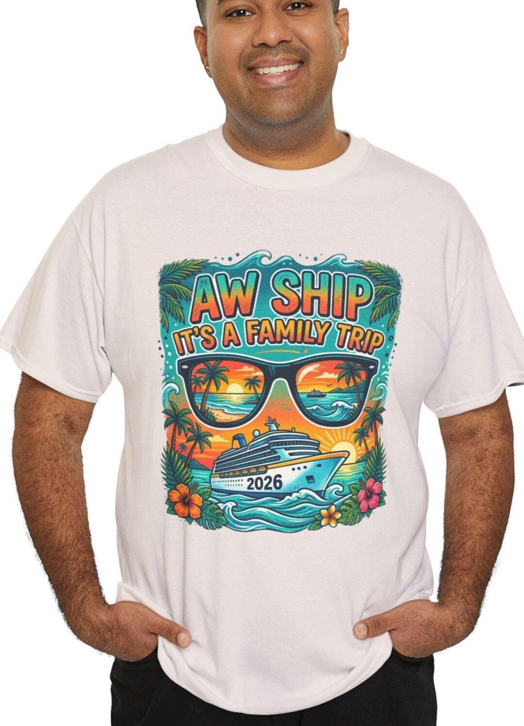 Aw Ship It's A Family Trip T-shirt, Fun Matching Cruise Tee, Tropical ...