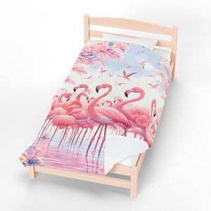 Cozy Pink Flamingo Plush Blanket, Soft Throw Blanket for Home Decor, Nursery Blanket, Beach Home Decor, Tropical Vibes, Unique Gift Her image 10