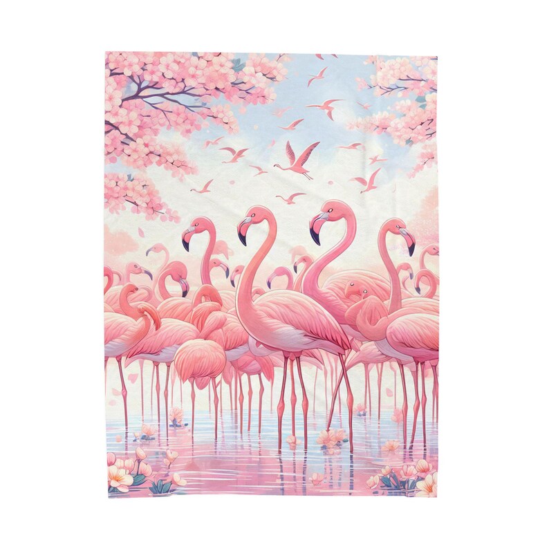Cozy Pink Flamingo Plush Blanket, Soft Throw Blanket for Home Decor, Nursery Blanket, Beach Home Decor, Tropical Vibes, Unique Gift Her image 4