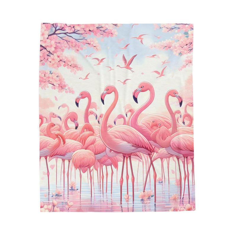 Cozy Pink Flamingo Plush Blanket, Soft Throw Blanket for Home Decor, Nursery Blanket, Beach Home Decor, Tropical Vibes, Unique Gift Her image 3