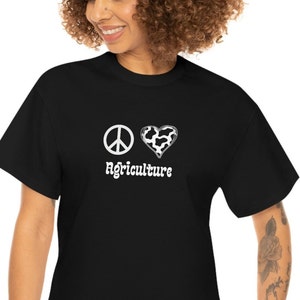 Adorable Agriculture T Shirt, Peace Love Agriculture T-Shirt, Country Girl Tee, Agriculture Teacher Advisor Apparel, AG ED Top, Unique Gift.