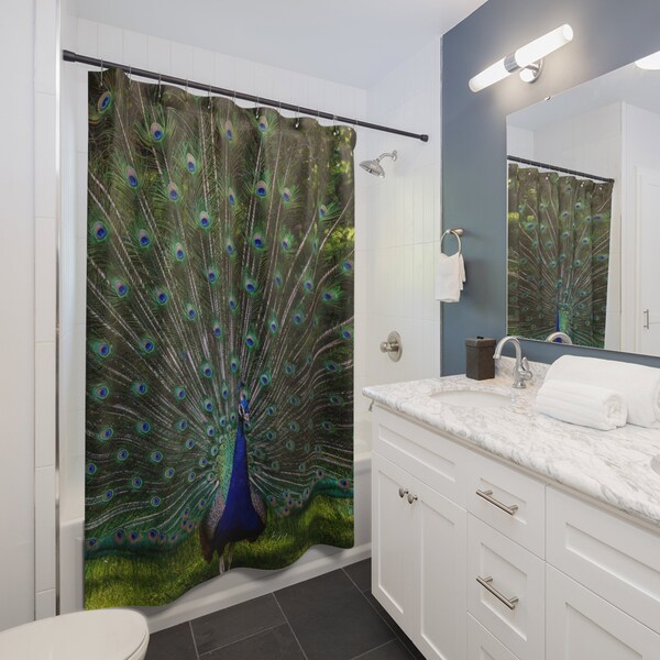 Peacock Shower Curtains Etsy