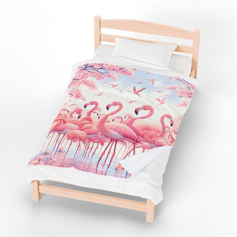 Cozy Pink Flamingo Plush Blanket, Soft Throw Blanket for Home Decor, Nursery Blanket, Beach Home Decor, Tropical Vibes, Unique Gift Her image 9