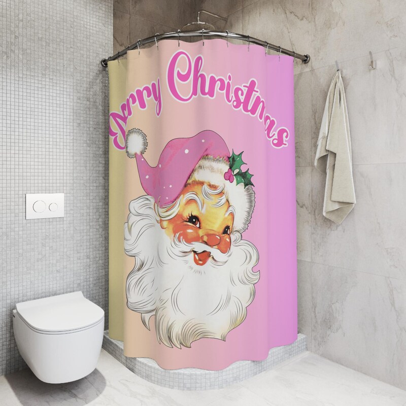 Angel Christmas Print Pattern Bathroom Shower Curtain