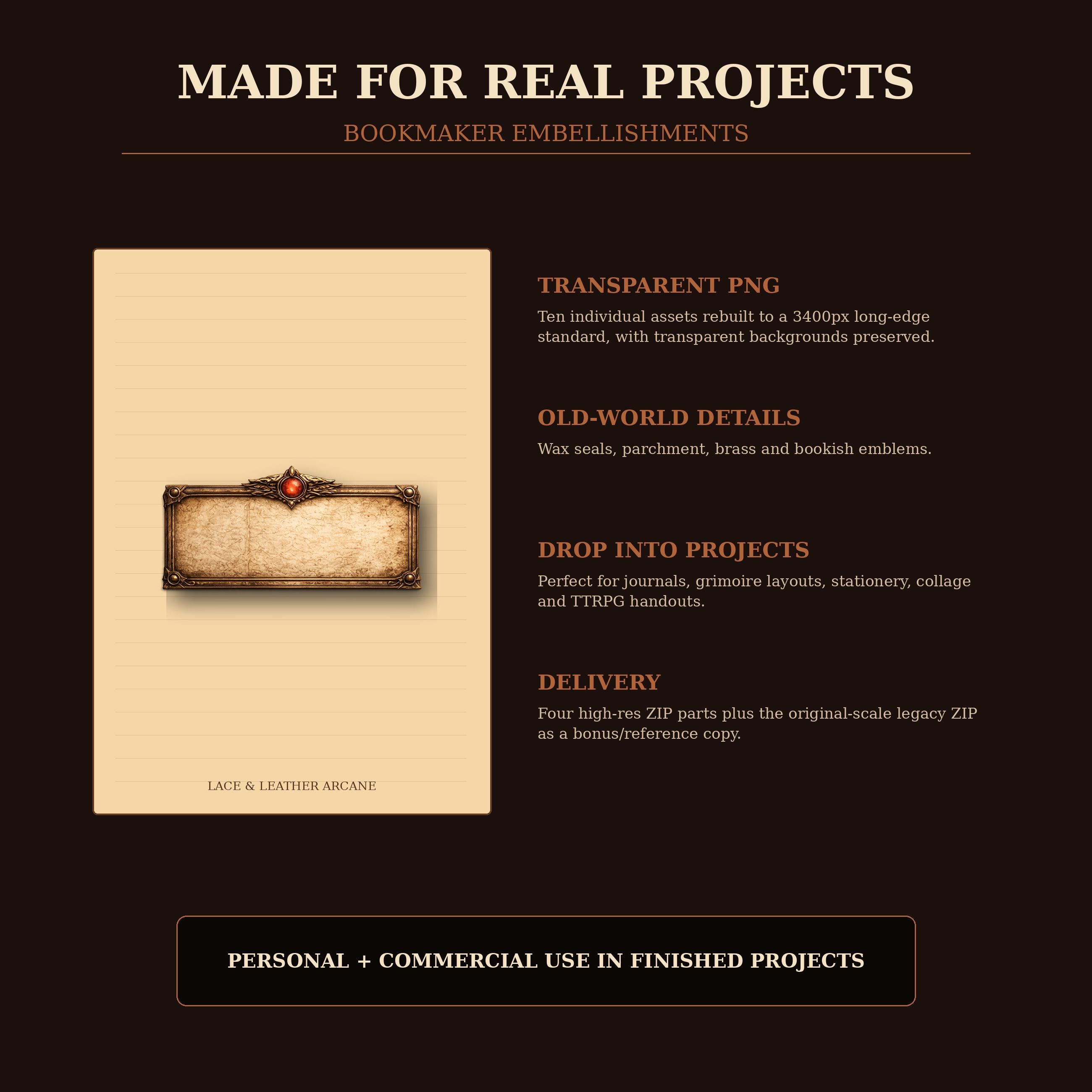 Specifications for the high-resolution transparent PNG Bookmaker asset pack
