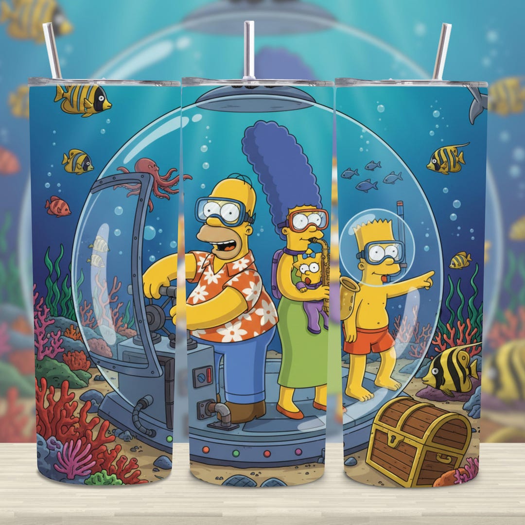 Simpsons Tumbler PNG, Bart Simpson 20oz Tumbler Wrap, Cartoon Character ...