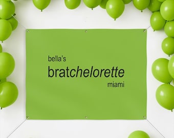 Custom Bratchelorette Wall Tapestry for Bachelorette Party, Custom Bachelorette Banner, Personalized Bachelorette Photo Backdrop