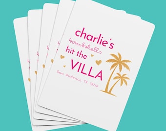 Personalized Bach Island Playing Cards | Custom Bachelorette Card Game Deck | Custom Name, Location and Date for Bach Party Favor