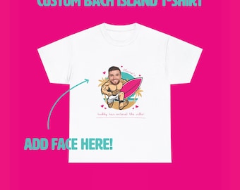 Custom Face Bachelorette Shirt, Hubby Has Entered The Villa Tee, Funny Groom Face Shirt, Beach Bach Island Party, Personalized Groom Gift