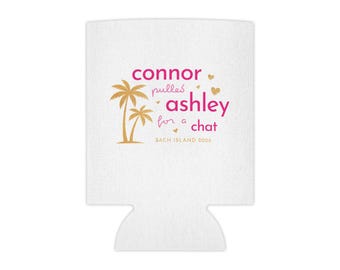 Personalized Bach Island Can Cooler | Bachelorette Drink Sleeve | Custom Casa Name Cooler | Pulled For A Chat Theme