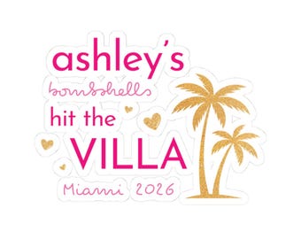 Personalized Bach Island Kiss-Cut Stickers | Bachelorette Adhesives | Custom Casa Name Stickers | Bride's Bombshells Hit the Villa