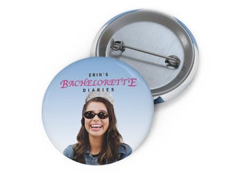 Personalized Bachelorette Diaries Buttons,  Custom Face Bach Buttons, Y2K Bachelorette, Bride Squad Pins, Photo Upload Pins