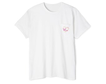 Custom Pocket Heart Shirt, Personalized Bachelorette Tee, Bach Island Minimalist Bridal Party Gift, Destination Wedding Squad Pocket Shirt