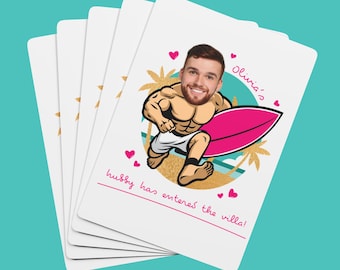 Personalized Bach Island Playing Cards | Custom Bachelorette Card Game Deck | Custom Name, Location and Date for Bach Party Favor