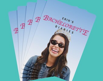 Personalized Bachelorette Diaries Playing Cards | Custom Bachelorette Card Game Deck | Custom Name, Location and Date for Bach Party Favor
