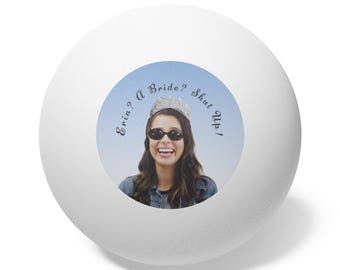 Bachelorette Diaries Ping Pong Balls, Custom Photo Beer Pong, Funny Princess Diaries Party Favor, Retro Bride Squad Game Decor