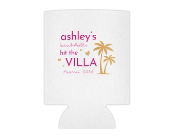 Personalized Bach Island Can Cooler | Bachelorette Drink Sleeve | Custom Casa Name Cooler | Bride's Bombshells Hit the Villa