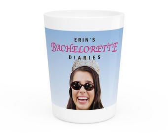 Bachelorette Diaries Shot Glass, Custom Bride Photo Shot Glass, Funny Bachelorette Party Favors, Personalized Bride Gift, Retro Barware