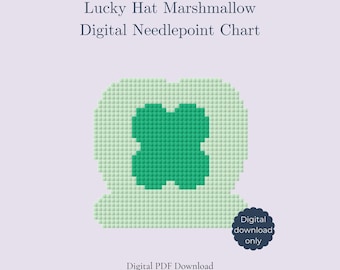 Lucky Charms Needlepoint Pattern – Lucky Hat Mini Design | Beginner Chart | Digital PDF Download