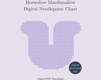 Lucky Charms Needlepoint Pattern – Horseshoe Mini Design | Beginner Chart | Digital PDF Download