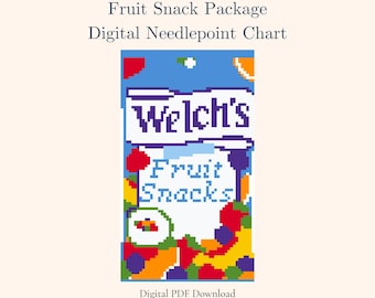 Fruit Snack Needlepoint Pattern | Instant Download PDF