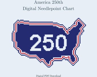 America 250th Needlepoint Chart | Digital PDF Download | USA 250th