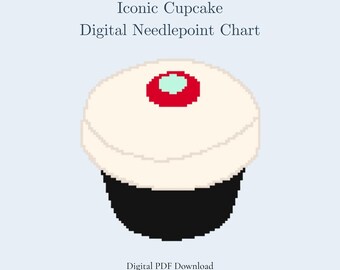 Iconic Sprinkles Cupcake Needlepoint Chart | Instant Digital PDF Download