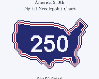 America 250th Needlepoint Chart | Digital PDF Download | USA 250th