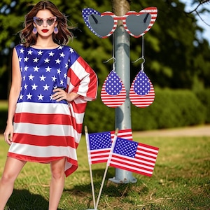 cute american flag dress CCRFTGI 4th of July Dresses for Kids Girls Size 10-12 Cute American Flag  ice cream Stars A-Line Dress Patriotic Sleeveless Girls Clothes Red White  and