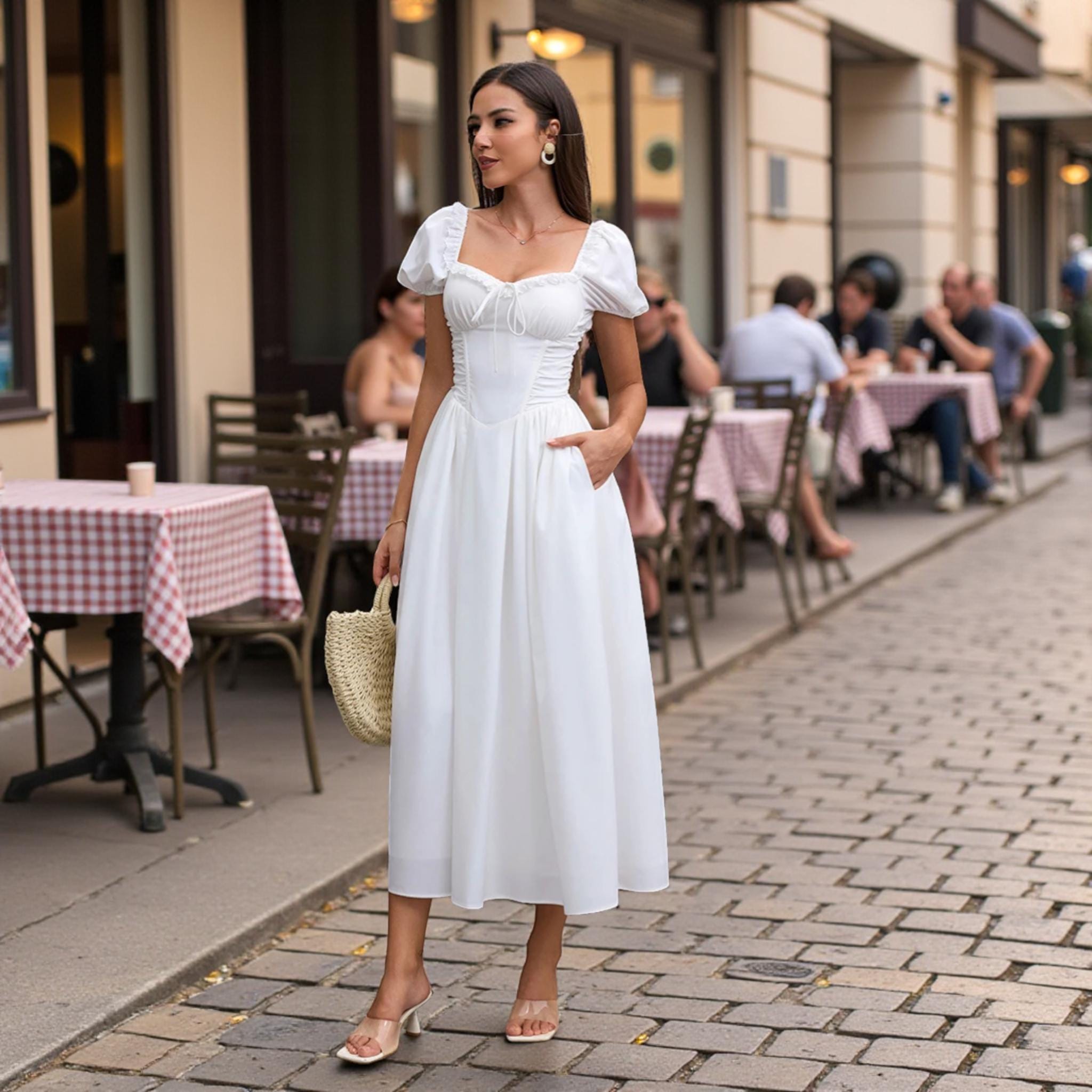 Milkmaid Dress White Cotton - Etsy