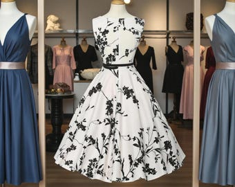 Summer Dress for Coachella festival  Clothing Floral Robe Retro Swing Casual Vintage Rockabilly Dresses