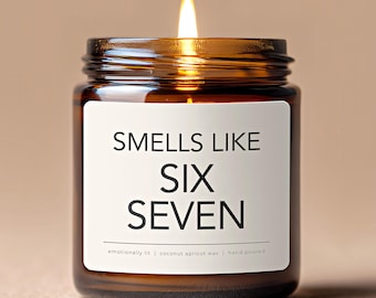 Smells Like Six Seven Candle Funny Teen Gift Candle Viral Meme Candle Teen Room Decor Best Friend Gift Teen Birthday Gift 6 7 Teen Humor