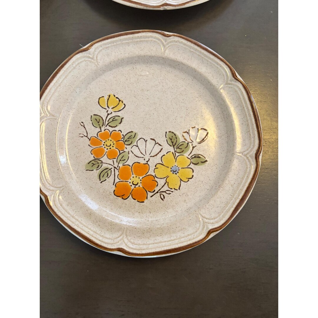 Hearthside Baroque Spring Garden Stoneware Saladplates Set of 5 Floral ...