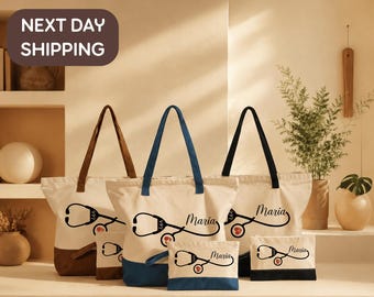 Custom Doctor And Nurse Tote, Medical Graduation Gift Bag, Healthcare Appreciation Tote, Hospital Team Ceremony Bag, Medical Conference Tote
