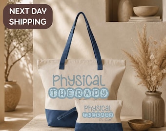 Custom Physical Therapy Tote, Therapist Birthday Gift Bag, PT Clinic Anniversary Tote, PT Conference Welcome Bag, Therapist Retirement Tote