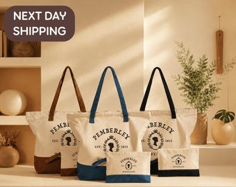 Pemberley Estate Literature Tote, Pride And Prejudice Fan Bag, Jane Austen Reader Gift Tote, Regency Book Event Bag, Literary  Event Tote