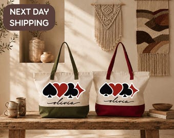 Custom Poker Night Host Tote, Texas Holdem House Party Bag, Card Shark Retirement Tote, Poker League Finals Bag, Poker Friends Weekend Tote