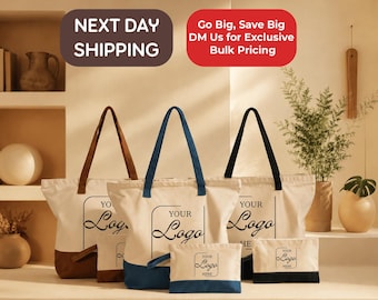 Custom Business Logo Tote, Personalized Brand Design Bag, Company Logo Printing Tote, Small Business Marketing Bag, Corporate Event Gift Bag