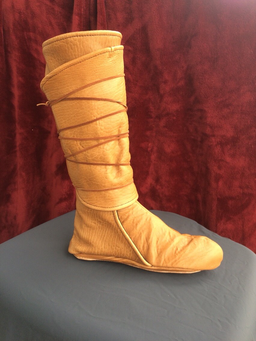 Authentic Leather Wrap Boots New Thick Leather Sole Etsy